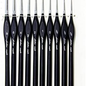 Fine Detail Brushes with Triangular Handles,10 Miniature Brush for Fine Detailing & Art Painting,Acrylic&Nail, Models,Watercolour, Miniatures,Oil, Warhammer Figures.(Golden Maple Series）