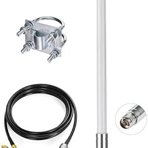 Weatherproof 868mhz LoRa Gateway 8dBi Antenna 858mhz-878mhz Omni-Directional Glass Fiber LoRaWan Antenna with 5M/16.4FT Cable for Bobcat RAK Helium Hotspot HNT Miner