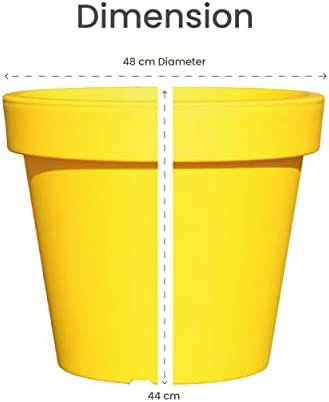 Bright Coloured Plant Pots Extra Large Planters Yellow Plant Pot 50cm LARGE PLANTER NO Drainage Holes. But can be drilled - Image 3