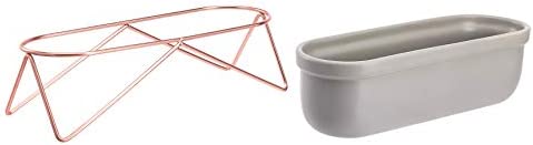 Amazon Basics Tabletop Planter, Oval - Grey/Copper - Image 4