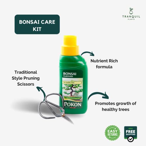 Bonsai Liquid Fertilizer For Indoor Plants | Liquid Plant Food | Plant Nutrients | Bonsai Tree Feed for Plant Growth - Bonsai Tree Indoor Garden Kit - 250ml Food Tree Fertilizer And Pruning Scissors - Image 2