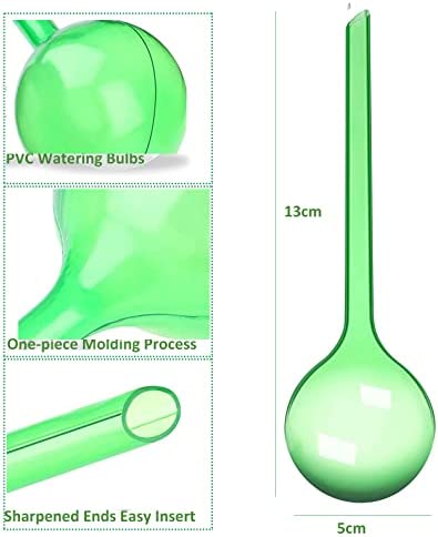 niCWhite 4pcs Plant Watering Bulbs, Automatic Plant Watering Globes Self-Watering System Garden Flower Plant Waterers Drip Irrigation Device for Indoor Outdoor, Green Colored - Image 4