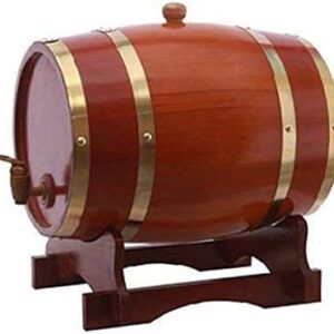 5 Liter Whiskey Barrel Dispenser Wood Oak Aging Wine Barrel Decanter for Serving Table Home Accent Display Storage of Spirits Liquors Whiskey Chocolate