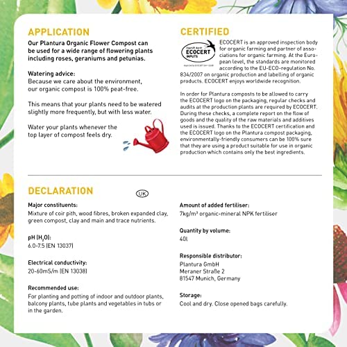 Plantura Organic Flower Compost, 40L, peat-free - Image 7