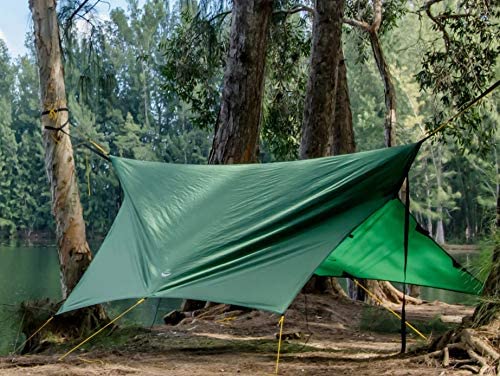 Multipurpose Waterproof Tarpaulin Heavy Duty Tarp PVC Sheet Outdoor Furniture Caravan Boat Car Camping Wood Log Cover Picnic Ground Dust Sheet Mat With Strong Eyelets | 6ft x 9ft | Green - Image 3