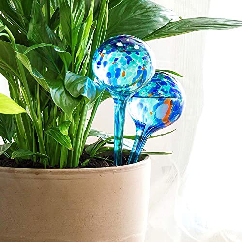 TechAffect Self Watering Globes Automatic Plant Waterer, Automatic Watering Spikes, Hanging Basket Watering Device Plant Drip Feeders Plant Waterers when Away - Pack of 2 - Image 5