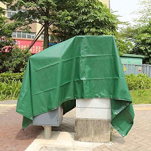 Multipurpose Waterproof Tarpaulin Heavy Duty Tarp PVC Sheet Outdoor Furniture Caravan Boat Car Camping Wood Log Cover Picnic Ground Dust Sheet Mat With Strong Eyelets | 6ft x 9ft | Green - Image 2