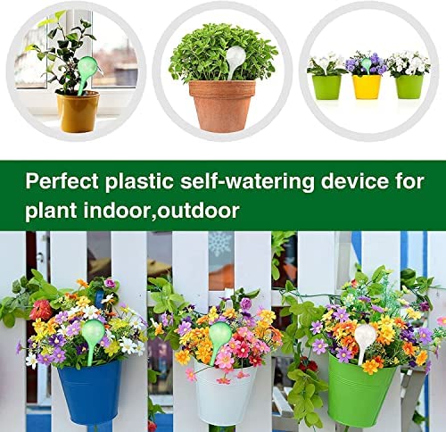 niCWhite 4pcs Plant Watering Bulbs, Automatic Plant Watering Globes Self-Watering System Garden Flower Plant Waterers Drip Irrigation Device for Indoor Outdoor, Green Colored - Image 6