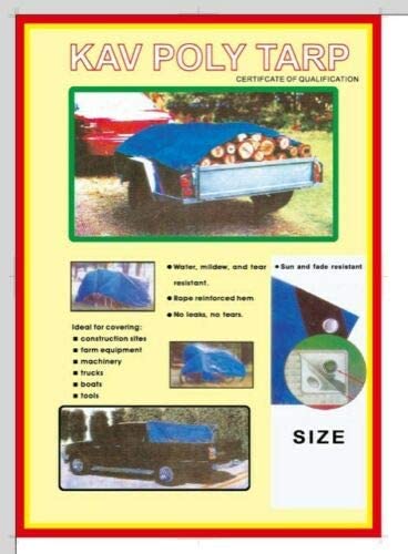 KAV Waterproof Tarpaulin Tarpoline tarpaulins Tarp for Universal Covering Garden Furniture, Camping, Roof Caravan Building site Ground Sheet with Eyelets 120 GSM - Image 2