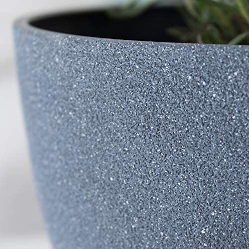 LA JOLIE MUSE Flower Pot Garden Planters Outdoor Indoor, Plant Containers with Drain Hole, Weathered Grey(19 CM, Pack 2) - Image 6
