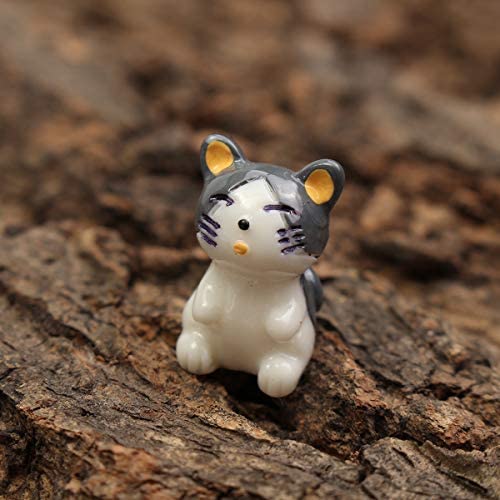 KINGDUO 10Pcs Mini Grey Cat Bonsai Decorations Garden Miniature Fairy Garden Terrarium Landscape Accessories - Image 8