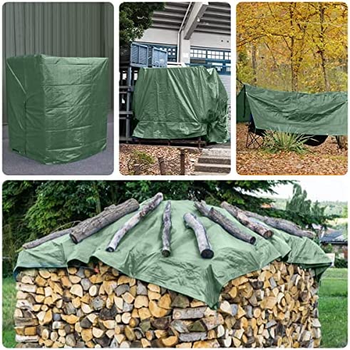 Green Tarpaulin Sheet 1.8m x 2.4m Lightweight PE Plastic Tarp 80gsm Water-Resistant Ground Sheet Multipurpose Small Tarpaulin Covers used for Garden Furniture Shed Camping (6ft x 8ft) - Image 5