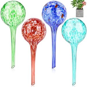 Achort Watering Globes Plant Glass Bulbs Decorative Aqua Water Globes Plant Waterer Self-Watering Device Holiday Watering System Garden Pot Waterers Indoor and Outdoor Set of 4 (6x15cm)