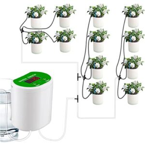 Aedcbaide Automatic Watering System, 12 Droparrow House Plants Drip Irrigation Kits, LED Display & USB Power Plant Self Watering System, Automatic Plant Waterer Devices for Indoor Potted Plant