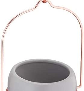 Amazon Basics Hanging Planter, Round - Grey/Copper