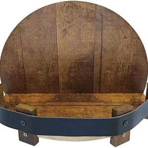 Baalaa Handcrafted Liquor Bottle Display, Wall Mounted Whiskey Barrel Shelf, Vintage Round Wine Rack Whisky Display