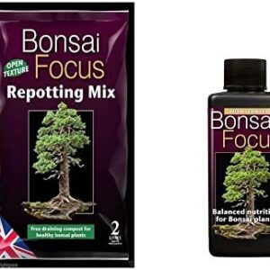 Bonsai Focus Repotting Mix 2L and 100ml Bonsai Focus Nutrient Feed with Seaweed
