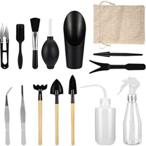 Coikes 15Pcs Succulent Plants Tools Mini Garden Hand Tools Set Transplanting Succulent Plant Tools Bonsai Tools Set for Indoor Outdoor Miniature Fairy Garden Plant Care