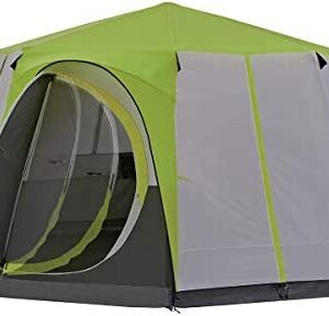 Coleman Tent Octagon, 6 Man Festival Dome Tent, 6 Person Family Camping Tent with 360° Panoramic View, Stable Steel Pole Construction, Sewn-in Groundsheet, 100 Percent Waterproof