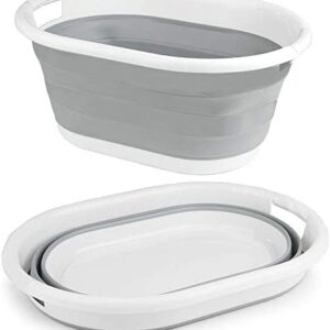 Denny Shop Oval Collapsible Plastic Laundry Basket For Bedrooms Laundry Room Bathroom by Crystals®