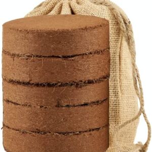 Expanding Organic Fiber Soil, Amazing Potting Soil for Indoor Plants & Herbs. Soil Discs Made from Coco Coir. Comes in Reusable Jute Bag.