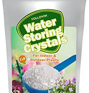 FOLLOWIN Water Storing Crystals Minerals for Indoor & Outdoor Plants 2LB, Water Absorbing Granules Mix Crystals with Soil to Reduce The Amount of Watering