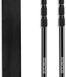 KOMCLUB Telescoping Tarp Poles, Adjustable Tent Poles for Tarp Heavy-Duty Design Portable Lightweight Fiberglass Tent Poles for Shelter Camping Awning (Set of 2)