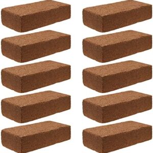 MUKCHAP 10 x 580g Coconut Soil Brick, 9L Natural Coconut Fibre Substrate Soil Block, Coco Coir Potting Soil Brick for Plants, Animals, Flower Planting, 90 L Total