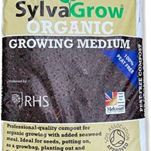 Melcourt RHS SylvaGrow Organic Compost 50 Litre - Added Seaweed Meal, Ideal for Seeds, Potting On or GrowBag