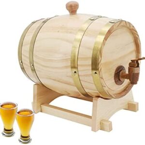 MoYouno 3L Oak Barrel, Wine Making Barrels,Vintage Wine Barrel,Timber Wine Barrel Dispenser with Tap Stand for Beer Whiskey Rum Port