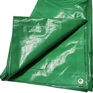 Multipurpose Waterproof Tarpaulin Heavy Duty Tarp PVC Sheet Outdoor Furniture Caravan Boat Car Camping Wood Log Cover Picnic Ground Dust Sheet Mat With Strong Eyelets | 6ft x 9ft | Green
