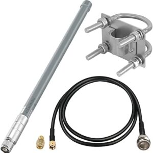 Nelaywa Helium 868Mhz 5.8dBi LoRa Gateway Antenna for RAK Bobcat Nebra Sensecap Helium Hotspot Miner with 10ft KMR240 N-Female to RP-SMA/SMA Male Extension Cable, Grey