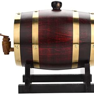 Oak Wine Barrel 1.5L,Whiskey Barrel,Barrel Dispenser,for Fine Wine Brandy Beer Whiskey Tequila Rum Port