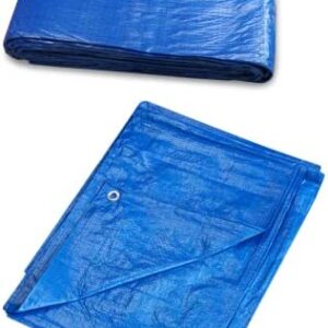 PSB Tarpaulin Blue 4x8m/13x26ft Furniture Garden Cover Sheet aravan Ground Camping Boat Tent Sheet Multipurpose Builders