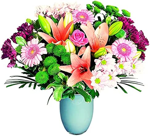 Pink Simplicity Hand Tied Fresh Flowers with Free Delivery, Fresh Flowers Delivered Next Day Prime Delivery, Flowers Fresh Bouquet, Perfect for Birthdays, Anniversaries and Thank You Gifts