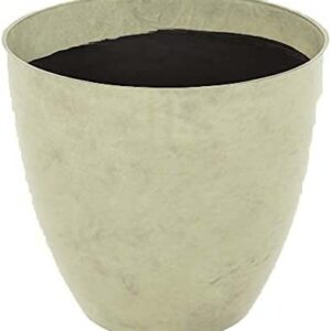 Recycled Plastic 38cm Marble Effect Garden Pot Planter (Sand Stone)