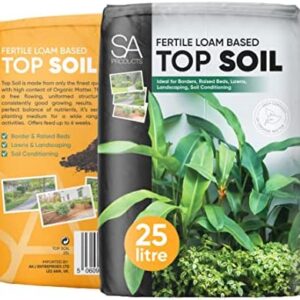 SA Products Top Soil 25L - Fertile Loam Based Premium Garden Soil - All Purpose Top Soil For Garden & Lawn with Organic Nutrients & Minerals - Ideal for Borders, Raised Beds, Lawns, Landscaping