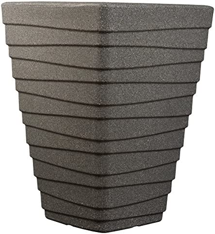 Sankey Tall Square Trojan Planter Granite, 40cm x 40cm x 52cm height