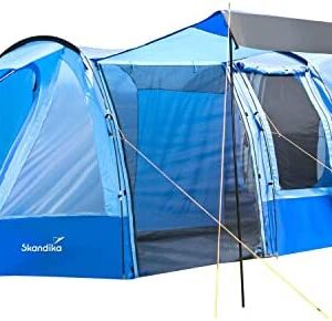 Skandika Aarhus Free-Standing Minivan Awning Travel Tent with Sleeping Cabin and 3000 mm Water Column, Blue, 2 Persons