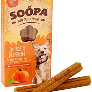 Soopa Pumpkin and Carrot Dental Sticks Dog Treat, 100 g