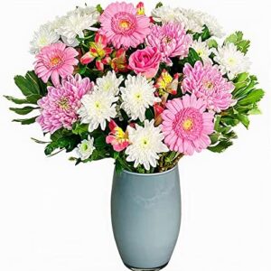 Strawberries & Cream Bouquet, Beautiful Fresh Flowers with Free Flower Delivery Next Day Prime, Perfect Birthday bouquet, Anniversary and Thank You Gift with cut flower food