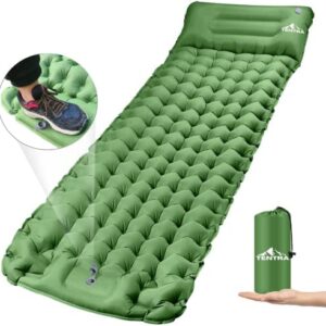 TENTRA Ultralight Self Inflating Camping Mat – Extra Thick Waterproof Sleeping Mat For Outdoor Hiking, Backpacking - Camping Air Bed - Camping Mattress With Built In Foot Pump