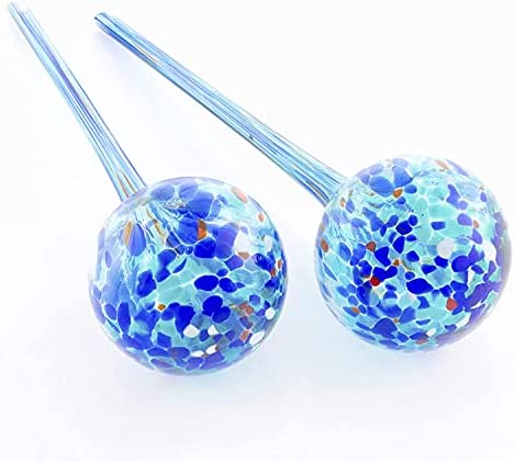 TechAffect Self Watering Globes Automatic Plant Waterer, Automatic Watering Spikes, Hanging Basket Watering Device Plant Drip Feeders Plant Waterers when Away - Pack of 2