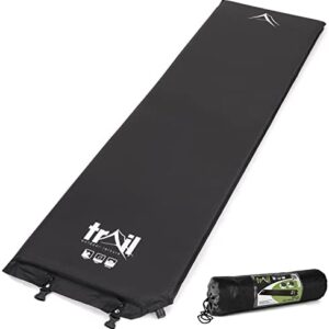Trail Inflatable Single Camping Mat, Self-Inflating, 5cm Thick Memory Foam, Lightweight Sleeping Mattress, Carry Bag