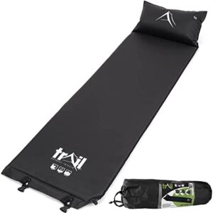 Trail Self Inflating Camping Mat With Pillow Inflatable Sleeping Camp Roll Mattress