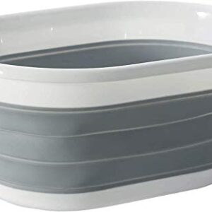 VIROSA Oval Collapsible Laundry Basket - Foldable Storage Container/Organiser - Portable Washing Tub - Space Saving Laundry Hamper - Perfect For Laundry Bedroom Storage or Bathroom