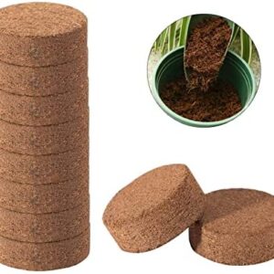 YHDSK 50 PCS (60mm) Compressed Coco Coir Fiber Potting Soil, Expanding Seed Starter Soil - Organic Peat Pellet Fiber, Starting Plugs Kit for Planting Bonsai, Succulent, Herbs, Flowers and Vegetables