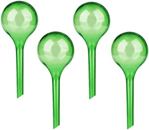 niCWhite 4pcs Plant Watering Bulbs, Automatic Plant Watering Globes Self-Watering System Garden Flower Plant Waterers Drip Irrigation Device for Indoor Outdoor, Green Colored