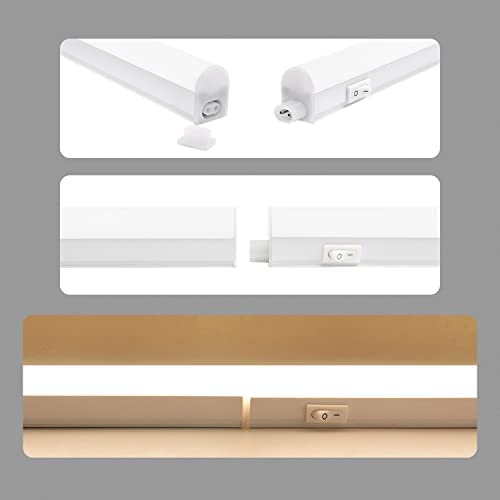 Connectible Hardwired 2X 9W LED Kitchen Under Cabinet Lights, Under Cupboard Light Fixtures, 4000K Neutral White Lighting, Lamp Length 573MM with British Power Plug, Pack of 2 Lamps by ENUOTEK - Image 3