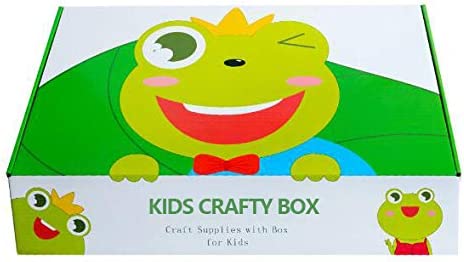 JazLax Arts and Crafts For Kids, Kids Crafty Box with Storage Box, 1150+ Pcs, Googly Eyes, Pom Poms, Sticks, Pipe Cleaners, Colourful Paper Glitter Glue, and More, Aged 3+ - Image 2